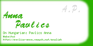 anna pavlics business card